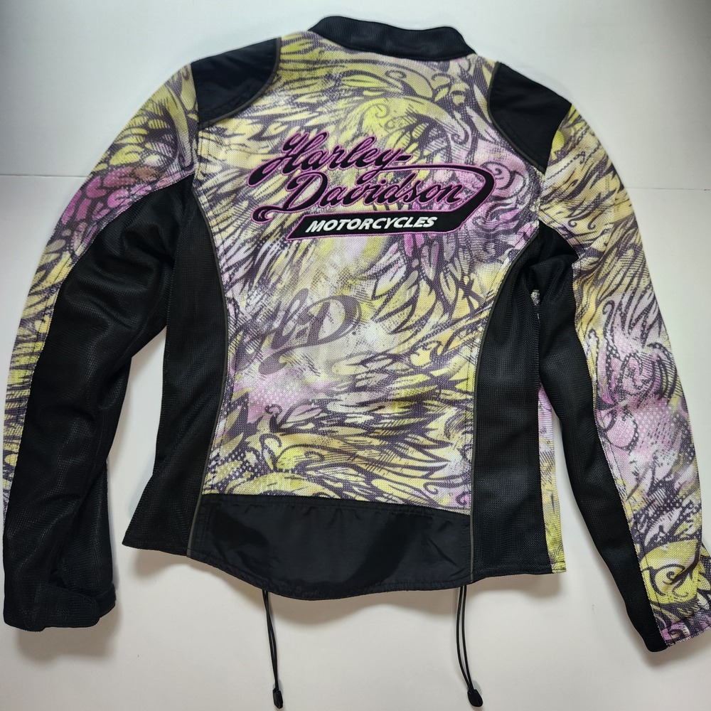 Harley Davidson Green & Purple Mesh Riding Jacket 97417-14VW Womens Small Moto